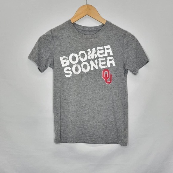 ADIDAS Oklahoma University Sooners Short Sleeve Soft T shirt Booner Sooner - Picture 4 of 13